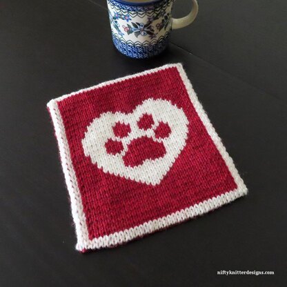 Pawprint Heart Potholder