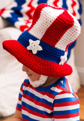 Uncle Sam Hat and Beard in Red Heart Super Saver Economy Solids - LW4751 - Downloadable PDF