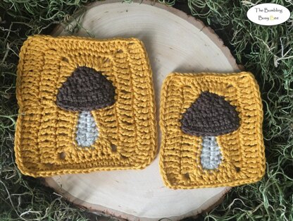 Mushroom Granny Square Crochet Pattern 