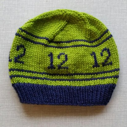 Seahawks 12 Knitted Beanie Pattern