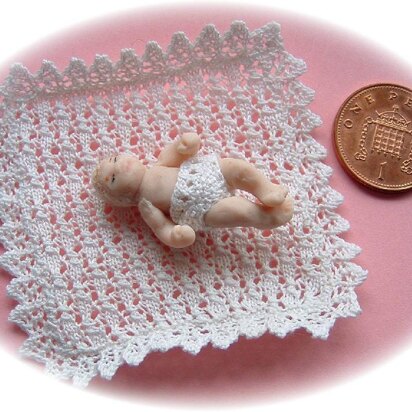 1:24th scale Baby shawl and knickers