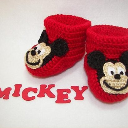 Mickey Mouse Baby Booties