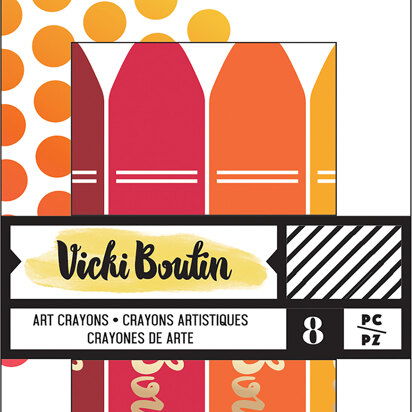 American Crafts Vicki Boutin Mixed Media Oil Pastel Art Crayons 8/Pkg - #1 - Warm