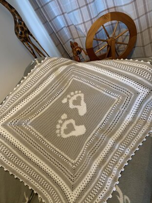 Footprint Baby Blanket