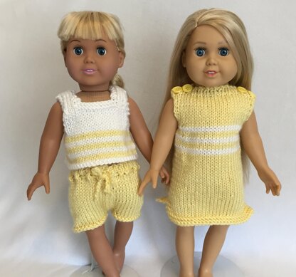 Cool By The Pool, Knitting Patterns fit American Girl and other 18-Inch Dolls - Immediate Download - PDF