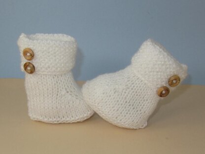 Easy Baby Garter Cuff 2 Button Booties