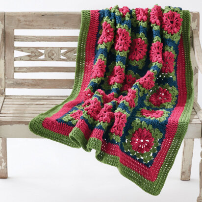 Petal Pops Crochet Blanket in Caron One Pound - Downloadable PDF