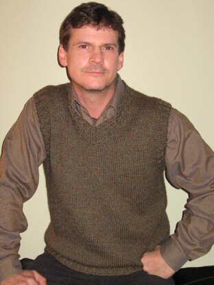 Classic men's V-neck vest 315 Knitting pattern by Michelle Porter