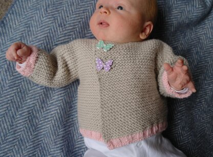 Baby cardigan knitted hot sale in one piece