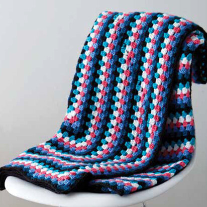 Granny Goes Bright Crochet Blanket in Caron Simply Soft and Simply Soft Brites - Downloadable PDF