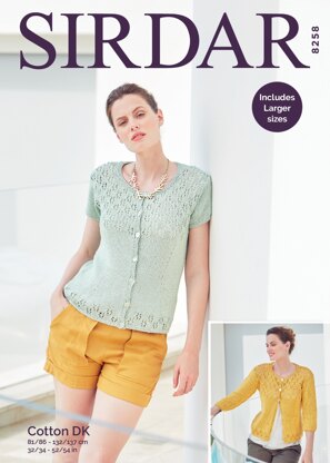 Cardigans in Sirdar Cotton DK - 8258 - Downloadable PDF