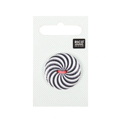 "Rico Button With Color Spiral, Black"