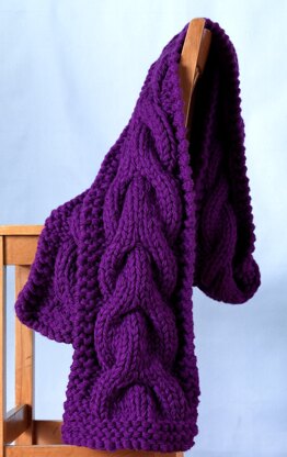 Jumbo Cable Scarf in Lion Brand Vanna's Choice - 81054AD