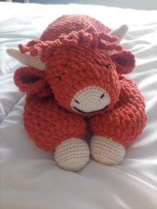 Sleepy Highland Coo Blankie