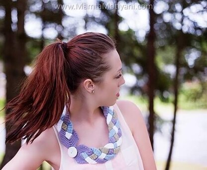 Four Braided Crochet Necklace Pattern Unique Neckwarmer Scarf