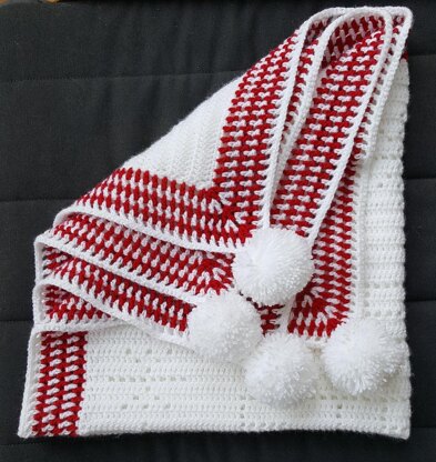 Babys First Christmas Filet Blanket