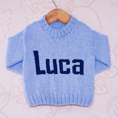 Intarsia - Luca Moniker Chart - Childrens Sweater