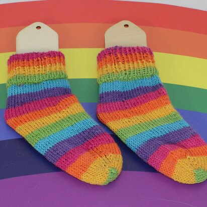 Toddler Very Easy No Heel Rainbow Socks Circular