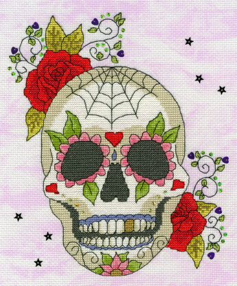 Bothy Threads Sugar Skull Cross Stitch Kit - 20cm x 24cm