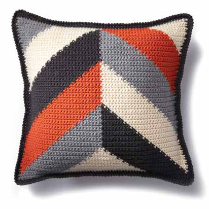 Bold Angles Crochet Pillow in Caron One Pound - Downloadable PDF