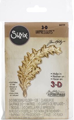 Sizzix 3D Impresslits Embossing Folder By Tim Holtz - Laurel