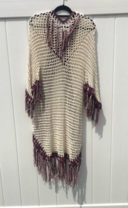 Tribal Open Poncho With Sleeves