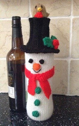 Snowman Wine Bottle Cover