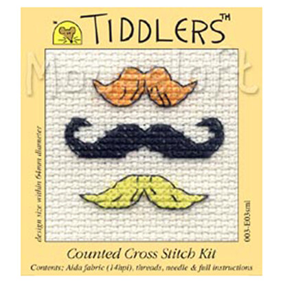 Mouseloft Moustaches Tiddlers Kit Cross Stitch Kit - 75 x 80 x 10