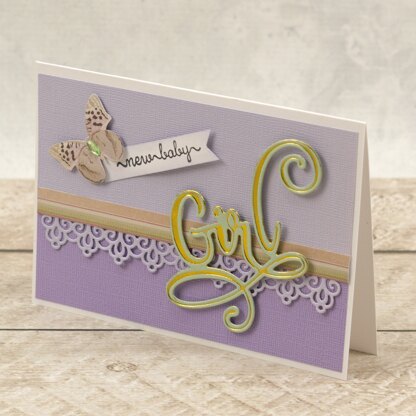 Artdeco Creations Delightful Sentiments Cut, Foil & Emboss Dies - Girl 3.2"X2.9"