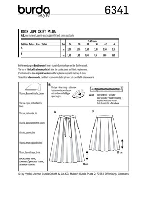 Burda Style Misses' Inverted Pleat Skirt B6341 - Paper Pattern, Size 8-18