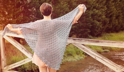 Edale Asymmetrical Shawl in SweetGeorgia Bulletproof Sock - Downloadable PDF