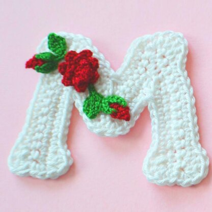 Crochet Letters. Mom / Mum applique. Floral Embellishment. Mother's Day