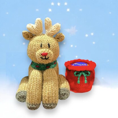 Christmas Reindeer with Sack Sweet Pot