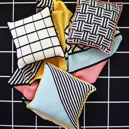 Checker It Out Crochet Pillow