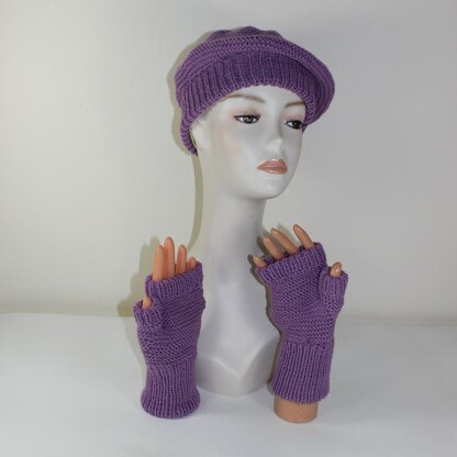 Garter Stitch Beret and Fingerless Gloves