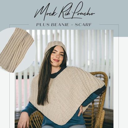 2127 Poncho, Beanie & Scarf - knitting pattern