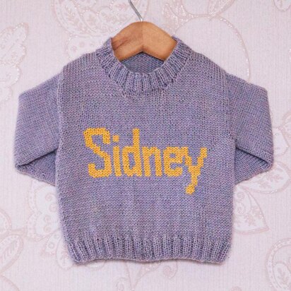 Intarsia - Sidney Moniker Chart - Childrens Sweater