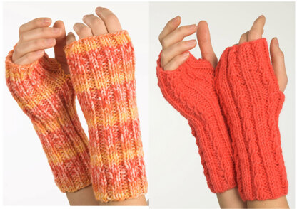 Fingerless Gloves in Plymouth Encore Worsted - F236