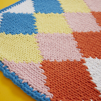 "Dazzling Diamond Bath Mat" - Free Bath Mat Knitting Pattern For Home in Paintbox Yarns Recycled Big Cotton by Paintbox Yarns
