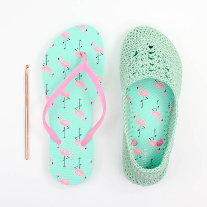 Flamingo Slippers with Flip Flop Soles