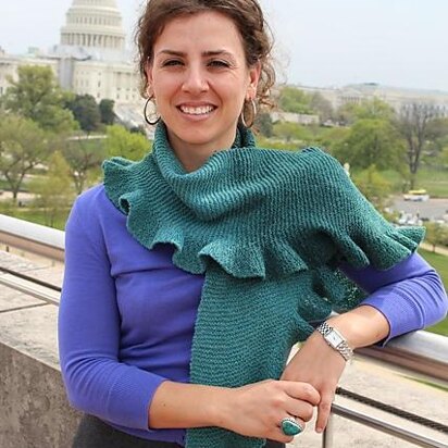 Ruffles and Ridges Wrap - knitting pattern