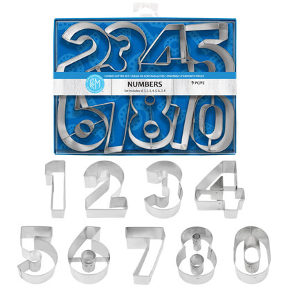 R&M 2.5" Number Cookie Cutters Set of 9