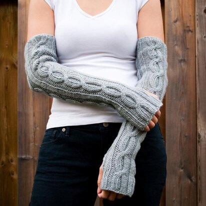 Kare Knits' Cable Twist Arm/Wrist Warmers