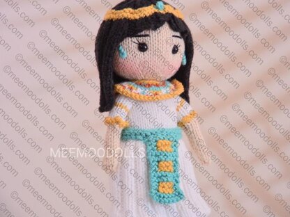 Queen Cleopatra. Knitting Doll Pattern.