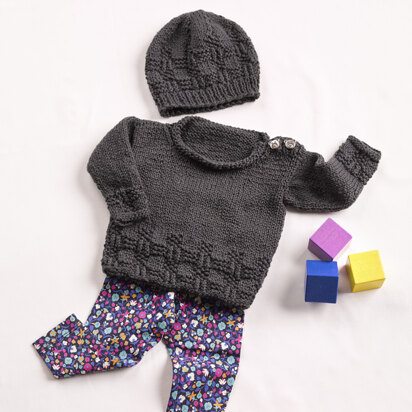 987 Peregrine - Sweater and Hat Knitting Pattern for Babies in Valley Yarns Montague