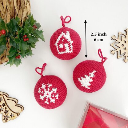 Christmas balls ornaments amigurumi crochet pattern