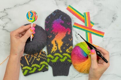 Unicorn Crochet Mittens