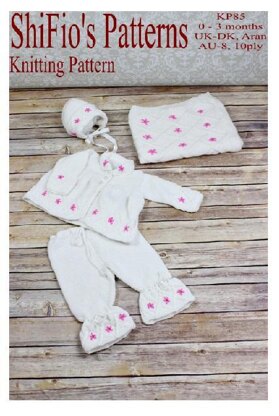 Knitting Pattern baby jacket, hat, leggings blanket/afghan  #85