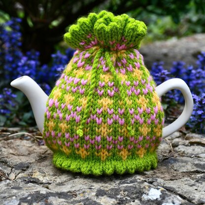 Springtime Fair Isle 2 Cup Teapot Cosy Knitting Pattern