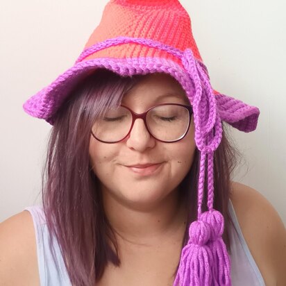 Unconventional crochet witch hat